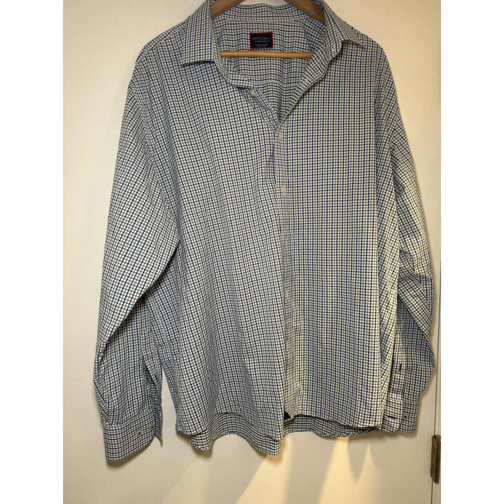UNTUCKit Men's XXL Erbach Blue/Green plaid L/S Button Down performance shirt